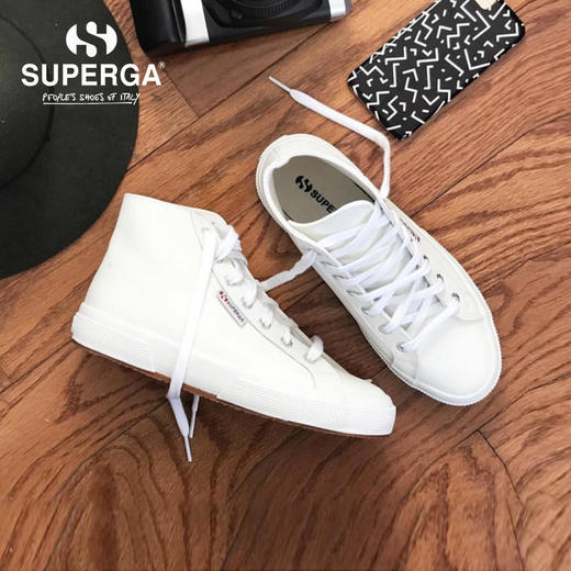 【2026新春专享】SUPERGA高帮帆布鞋女2020秋季新款板鞋白色小白鞋百搭（瑕疵品不退不换） 商品图2