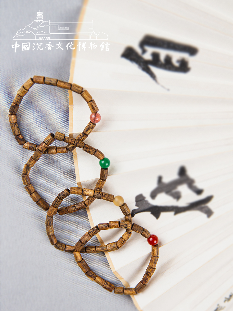 【中国沉香文化博物馆】严选沉香木质手串绿奇楠随行设计单圈搭配女