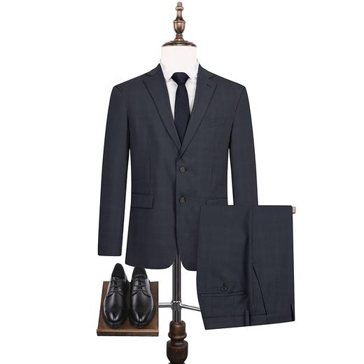 【含羊毛】柒牌男士西服套装商务绅士色织格纹新郎结婚礼服两件套	126C70090 商品图4