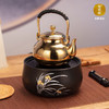 莺歌烧黑底幽兰电陶炉轻音茶炉兰花家用红外小型迷你烧水煮茶器围炉煮茶 幽蘭【厂家直发】 商品缩略图6