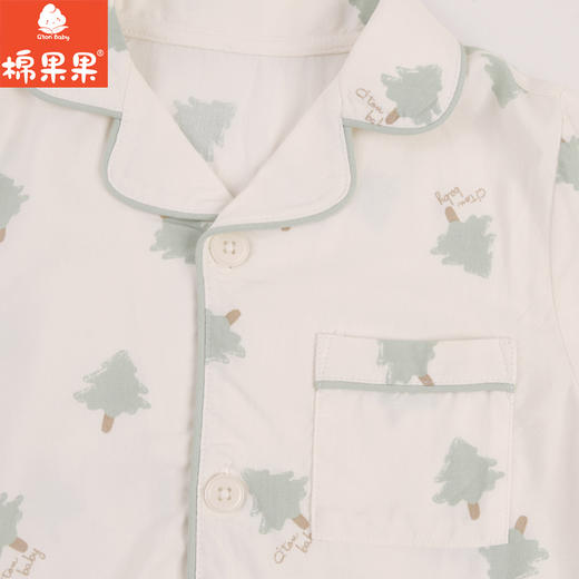 棉果果专柜同款春季新品内衣家居男女宝5A抗菌抗菌梭织对开家居服M111304424744 商品图3