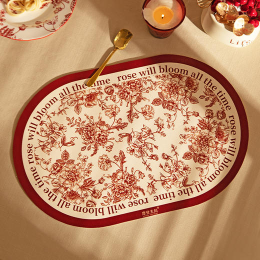 摩登主妇玫瑰假日西餐餐垫高级感轻奢高颜值桌垫耐高温防烫隔热垫 商品图3