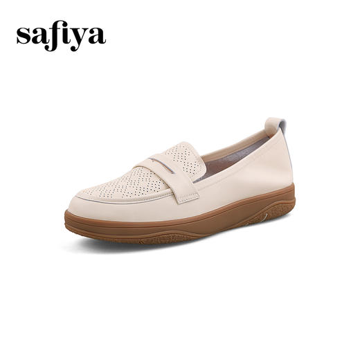 Safiya/索菲娅2024春季新款镂空平底真皮透气休闲软底单鞋 SF41112097 商品图14