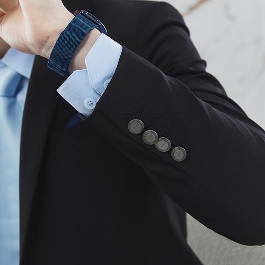 柒牌西服套装男士弹力2024春新款商务正装锦氨印花黑色平驳领西装	126C70720 商品图2