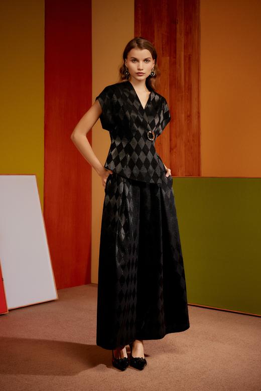 SAFICOO【无边】系列 时尚率性高腰大A摆阔腿裤 商品图0