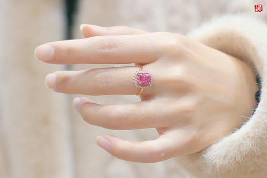 【韵嫣】18K金镶 帕帕拉恰蓝宝石戒指，主石1.56ct 商品图4