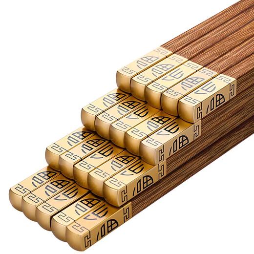 【林栖好物】金福实木筷【中国风 复古素雅 鸡翅木筷子】 纹理自然 檀木筷子 商品图4