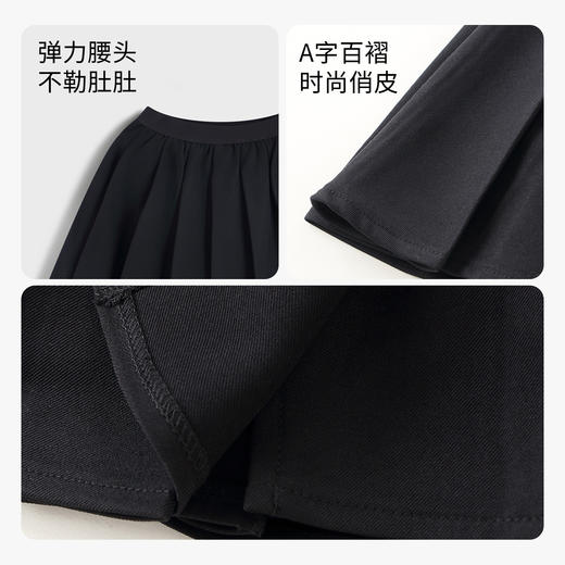 【实体店同款】【新年红】女童半身裙黑色百褶裙秋新款洋气安奈儿童装AG313547 商品图2