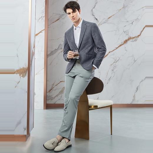 柒牌男装西服男士春季新款泡泡纱肌理时尚印花修身平驳领西装外套	126C70320 商品图3