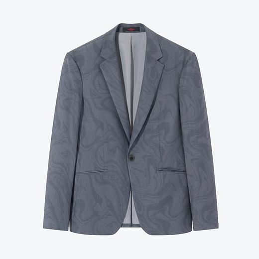 柒牌男装西服男士春季新款泡泡纱肌理时尚印花修身平驳领西装外套	126C70320 商品图4