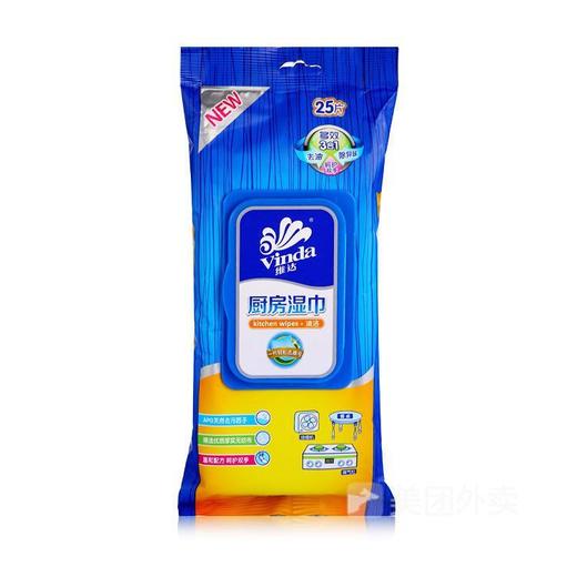 维达厨房清洁湿巾1*25/包 商品图0