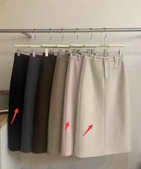 【门店同款】ENJOY冬季经典斜纹简约长半裙 155854369