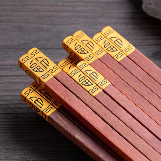 【林栖好物】金福实木筷【中国风 复古素雅 鸡翅木筷子】 纹理自然 檀木筷子 商品图2