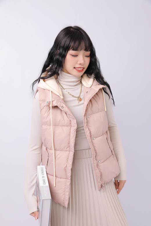 33BAR191104#拼针织帽棉马甲 商品图0