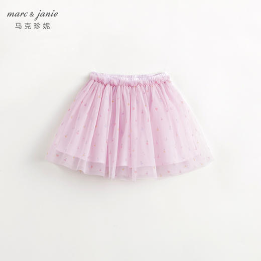 马克珍妮女童碎花网纱短裙半身裙儿童裙子2024年春装新款240105 商品图1