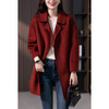 【现货7天】红色牛角扣双面羊绒大衣女中长款2023秋冬新款洋气毛呢外套 商品缩略图1