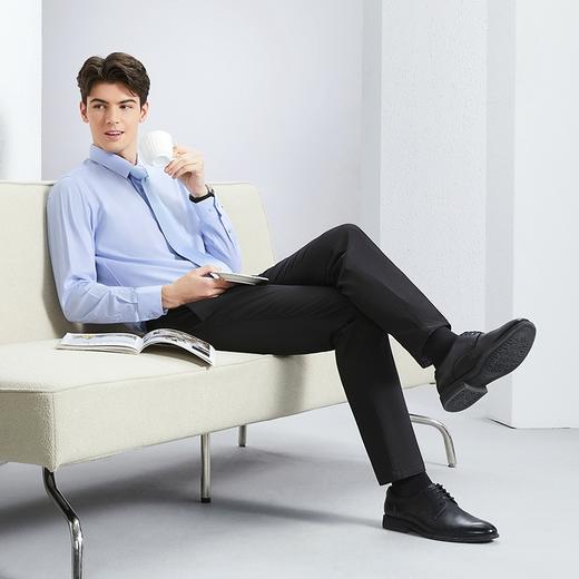 【含竹纤维】柒牌格纹长袖衬衫男春季新款商务休闲中青年翻领衬衣	126A70890 商品图3