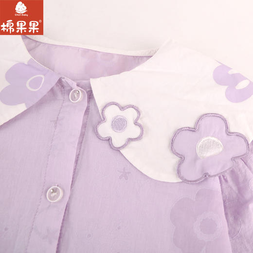 棉果果专柜同款春季新品女童全棉翻领长袖衬衣M122150224008 商品图3
