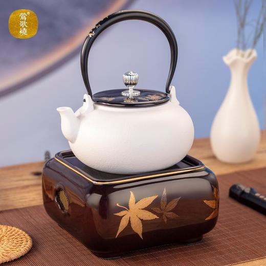 莺歌烧四方大漆地金枫纹电陶炉轻音家用煮茶茶炉红外线泡茶具茶器台式泡茶煮茶器金枫叶【厂家直发】 商品图5