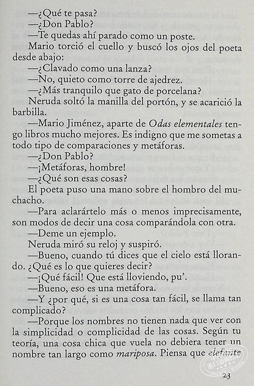 预售 【中商原版】邮差 西班牙文原版 El cartero de Neruda  The Postman Antonio Skarmeta 西语 西文 小语种 商品图6