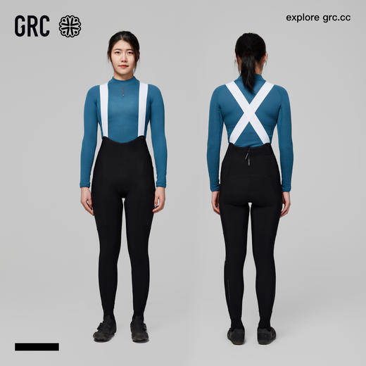 GRC桀骜无尽秋冬新款uppervoid联名抓绒保暖反光背带骑行裤长裤 商品图0