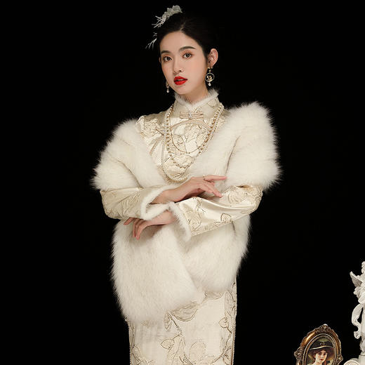 中国风复古提花长袖，日常改良旗袍连衣裙OY-230379 商品图2