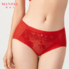 熳洁儿 中国红女士内裤本命年结婚红品中腰中叉商场同款配套内裤23702203 商品缩略图1