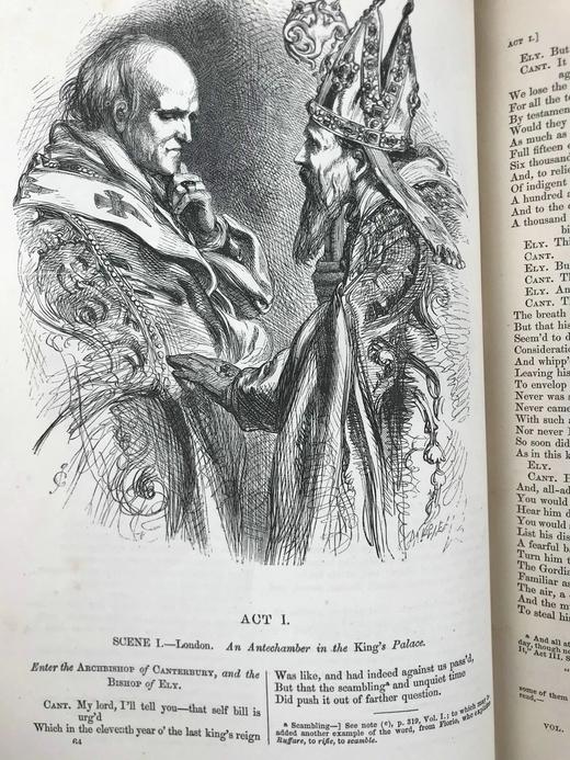 1859年 莎士比亚作品集（卷2） 约翰·吉尔伯特数百幅插图 皮装16开 商品图14