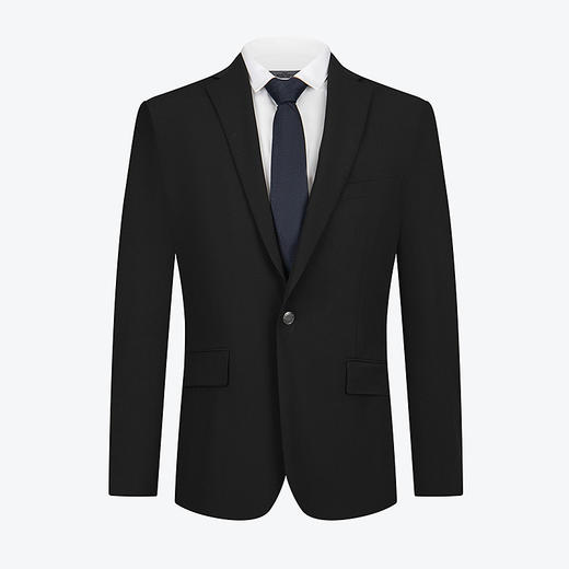 柒牌西服套装男士弹力2024春新款商务正装锦氨印花黑色平驳领西装	126C70720 商品图4
