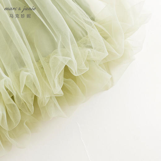 马克珍妮女童罗纹拼接网纱连衣裙儿童裙子2024年春装新款240097 商品图4