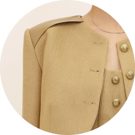 -凝脂、黄埃色长袖短外套HJ1A11 商品图3
