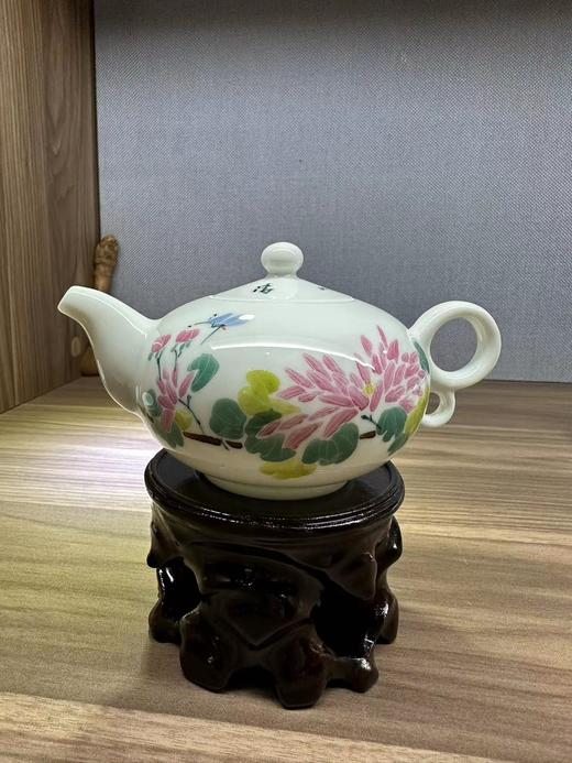 景德镇陶瓷 国瓷红叶 8头釉下五彩菊花茶具 商品图1