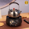 莺歌烧黑底幽兰电陶炉轻音茶炉兰花家用红外小型迷你烧水煮茶器围炉煮茶 幽蘭【厂家直发】 商品缩略图7