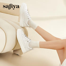 Safiya/索菲娅2024春新款轻便休闲内增高厚底爱心小白鞋板鞋 SF41112095