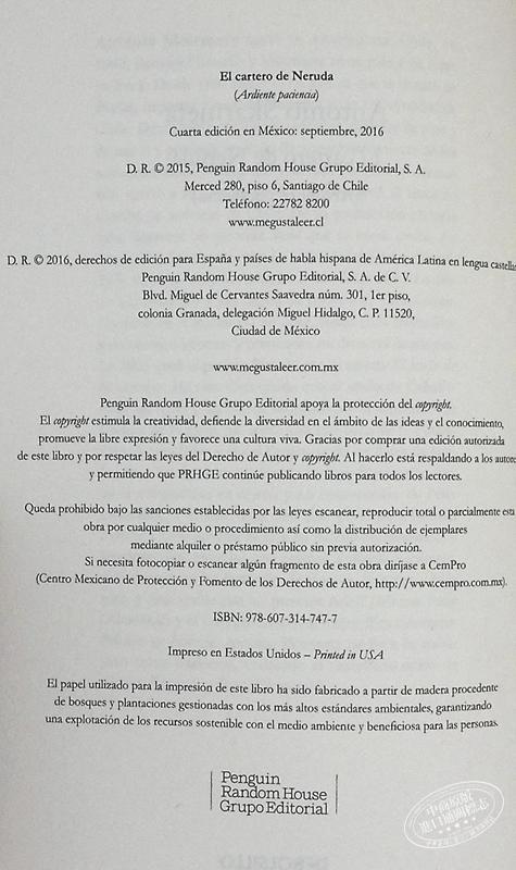 预售 【中商原版】邮差 西班牙文原版 El cartero de Neruda  The Postman Antonio Skarmeta 西语 西文 小语种 商品图3