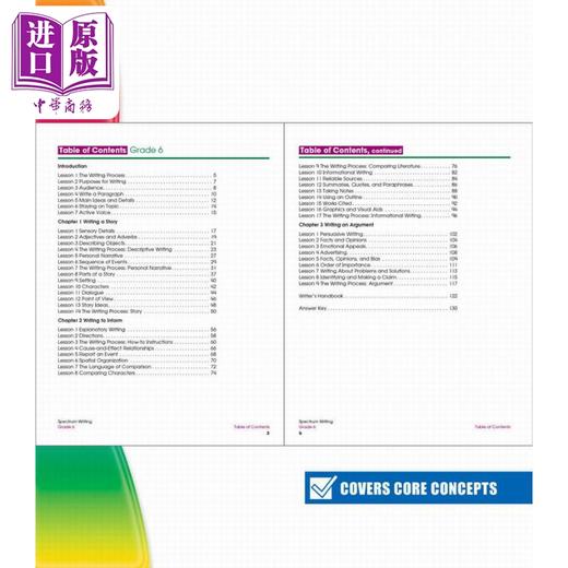 【中商原版】光谱练习册 写作系列 6年级 Carson Dellosa Spectrum Writing Grade 6 美国CarsonDellosa 英文原版进口小学教辅 商品图3