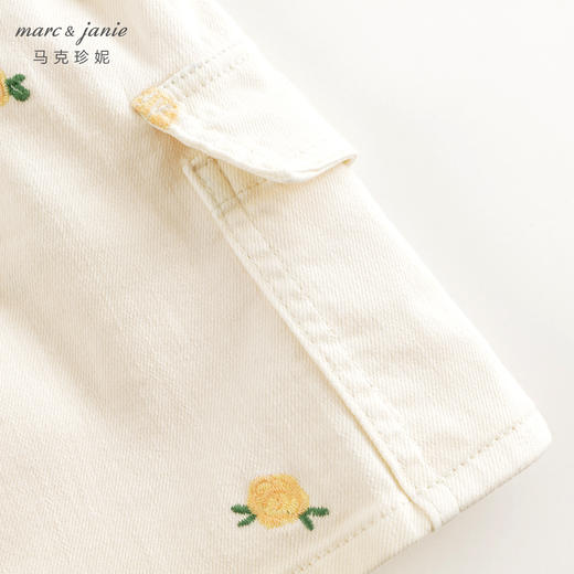 马克珍妮女童花边腰绣花牛仔短裙半身裙儿童裙子春装新款240055 商品图3