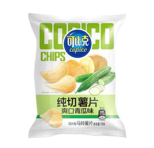 可比克纯切薯片爽口青瓜味70g/袋 商品图0