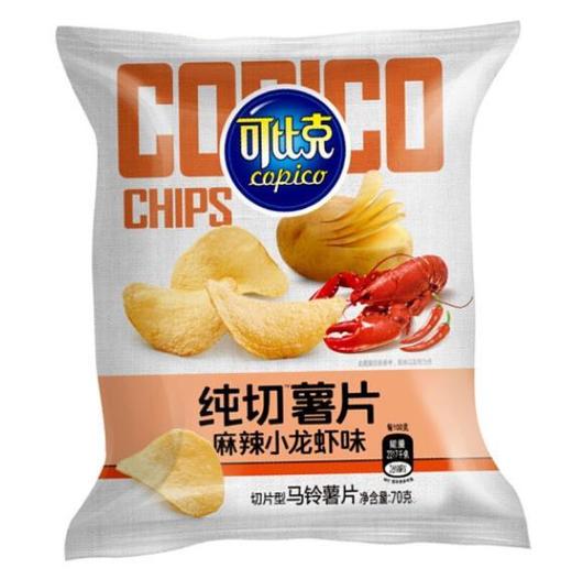 可比克纯切薯片麻辣小龙虾味70g/袋 商品图0
