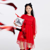 【新年红】女童甜美洋气时尚宽松网纱长袖连衣裙安奈儿童装EG344173 商品缩略图4