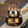 莺歌烧银竹金黑底电陶炉煮茶家用茶炉轻音茶道泡茶专用煮茶器  银竹【厂家直发】 商品缩略图1