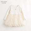 马克珍妮女童罗纹拼接网纱连衣裙儿童裙子2024年春装新款240097 商品缩略图2