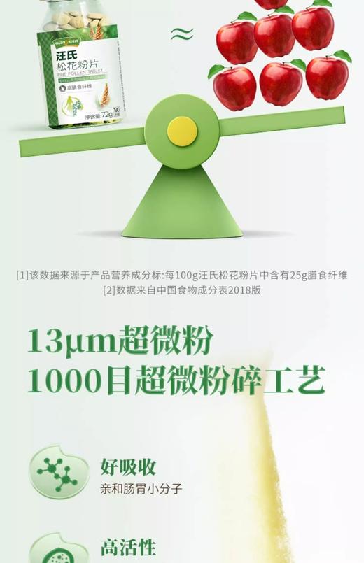 汪氏官方旗舰店破壁松花粉片正品蜂花粉天然正品食用松花粉180片 商品图1