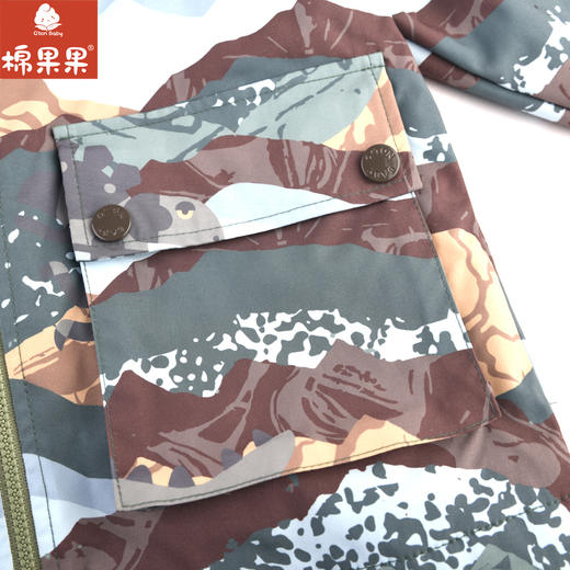 棉果果专柜同款春季新品男童纯棉内里印花连帽风衣外套M112100424050 商品图4