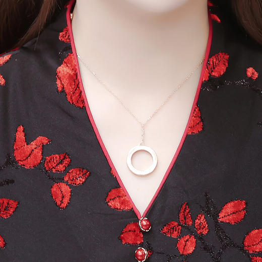 QYM CB107-L印花修身时尚连衣裙V领大码洋气 商品图3