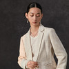 Famecoco范可儿春季棉麻文艺一粒扣西装外套平驳领气质优雅西装FAC1AW003 商品缩略图1