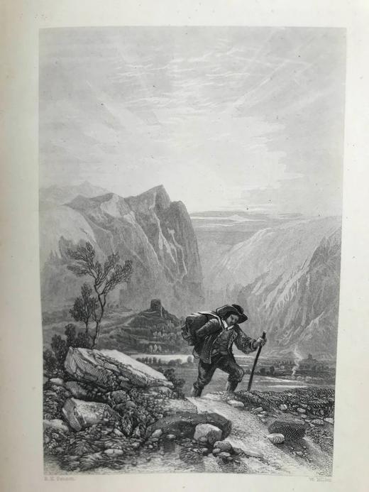 1871年 司各特《约婚夫妇》 约7幅版画插图 真皮精装32开 商品图7