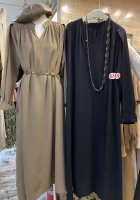 【门店同款】ENJOY秋季复古腰链极简连衣裙 154447024