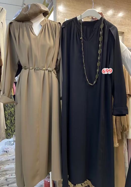 【门店同款】ENJOY秋季复古腰链极简连衣裙 154447024 商品图0