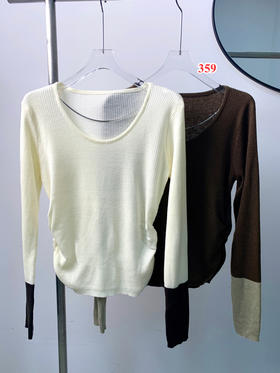 【门店同款】ENJOY冬季拼接撞色链条针织衫 155293573